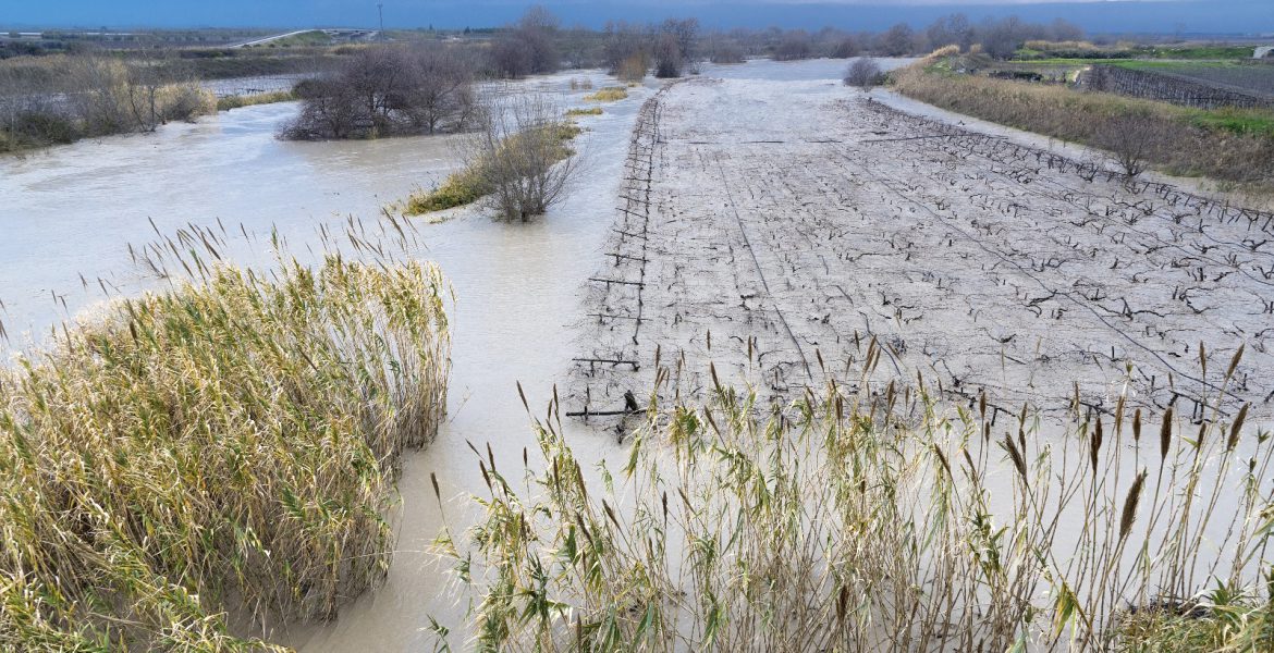 il Fiume Ofanto esondato. Foto Tonio Sigismondi